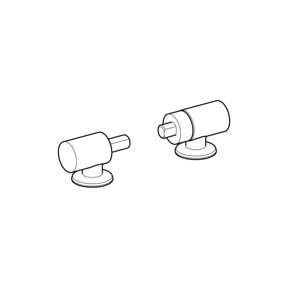 Geberit Renova Comfort Set Scharniere für WC-Sitz Befestigung von unten, Absenkautom... GEBERIT-598072000 4022009318180 (Abb. 1)