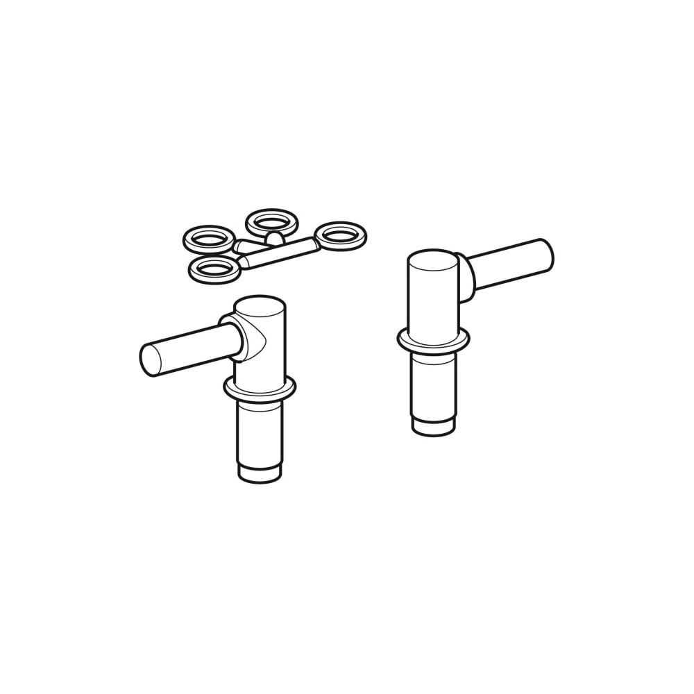 Geberit Set Scharniere, abnehmbar verchromt, 2 Stück... GEBERIT-597110000 4022009194289 (Abb. 1)