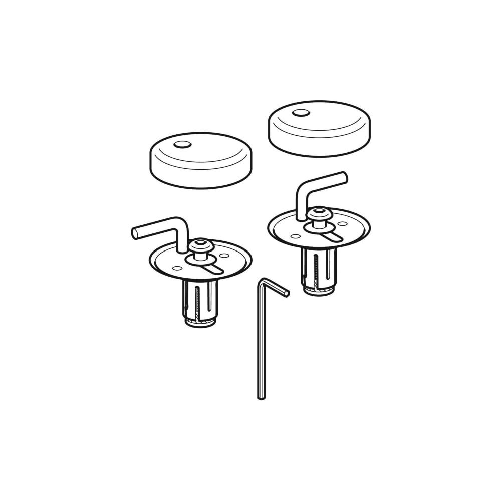 Geberit Set Scharniere für WC-Sitz Eurotrend, Edelstahl, 2 Stück... GEBERIT-598127000 4022009218541 (Abb. 3)