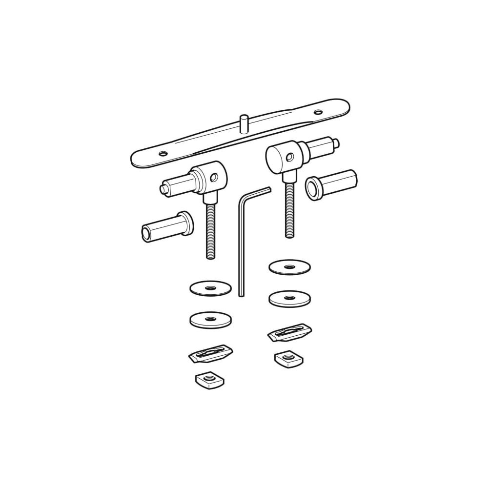 Geberit Set Scharniere für WC-Sitz Befestigung von oben, Edelstahl... GEBERIT-598154000 4022009297720 (Abb. 3)