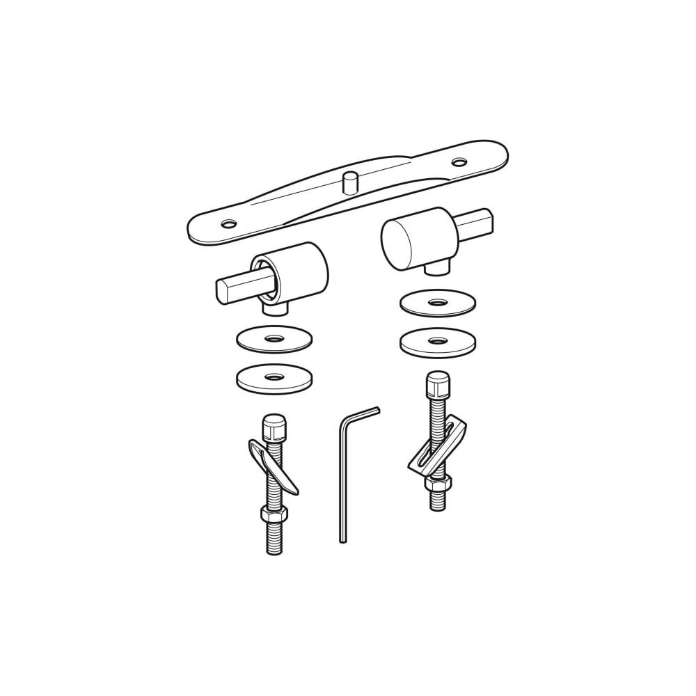 Geberit Set Scharniere für Bambini WC-Sitz mit Stützfunktion, Befestigung von unten,... GEBERIT-598016000 4022009319996 (Abb. 3)