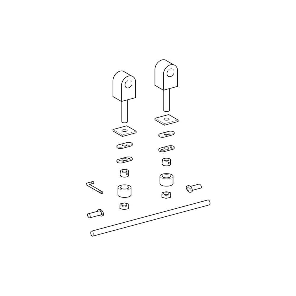 Geberit Renova Comfort Set Scharniere für WC-Sitzring Befestigung von unten, 2 Stück... GEBERIT-598071000 4022009318258 (Abb. 3)