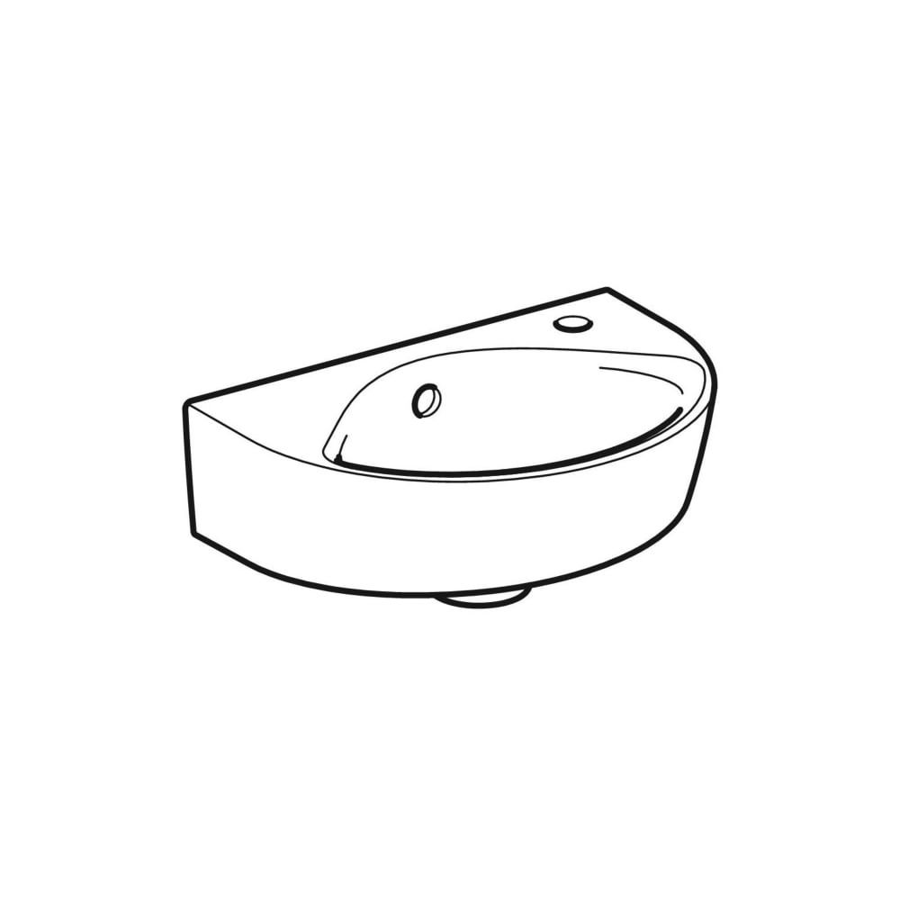Geberit Renova Handwaschbecken verkürzte Ausladung, 36x14,8x25cm, Hahnloch rechts, Ü... GEBERIT-500374011 4025416853169 (Abb. 3)