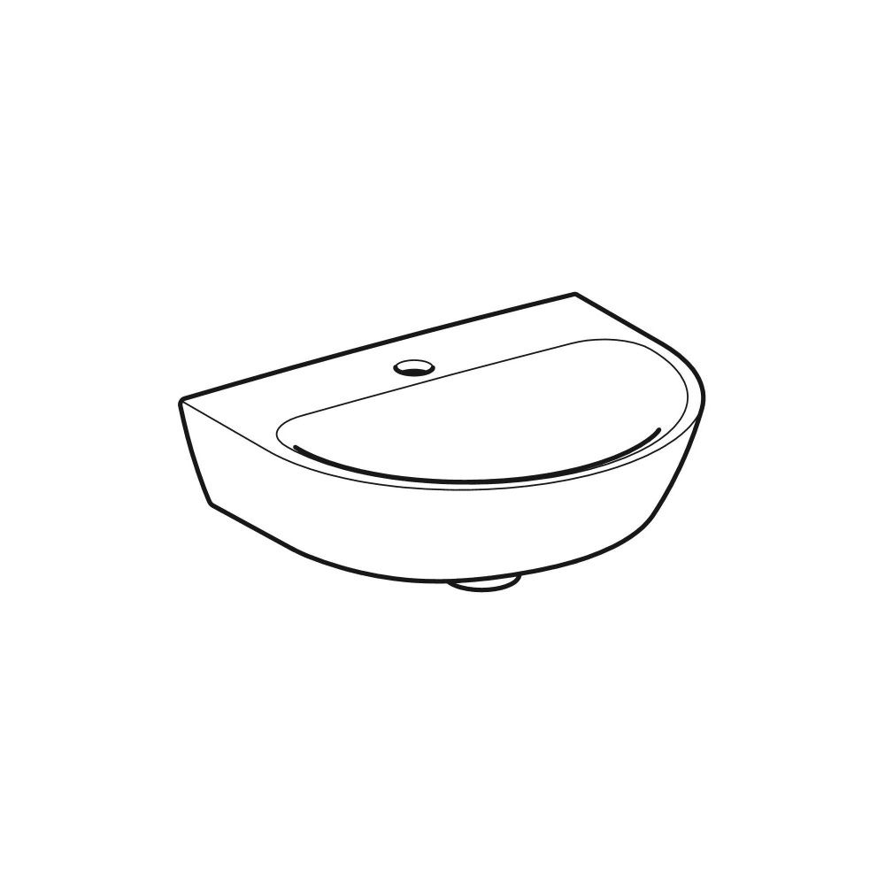 Geberit Renova Handwaschbecken mit asymmetrischem Überlauf, 45x17,3x36cm, Hahnloch m... GEBERIT-500494011 4025416224457 (Abb. 3)