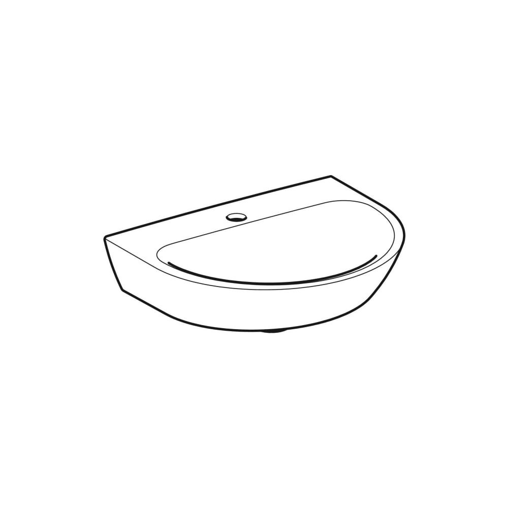 Geberit Renova Handwaschbecken mit asymmetrischem Überlauf, 50x17,3x40cm, Hahnloch m... GEBERIT-500498011 4025416220800 (Abb. 2)