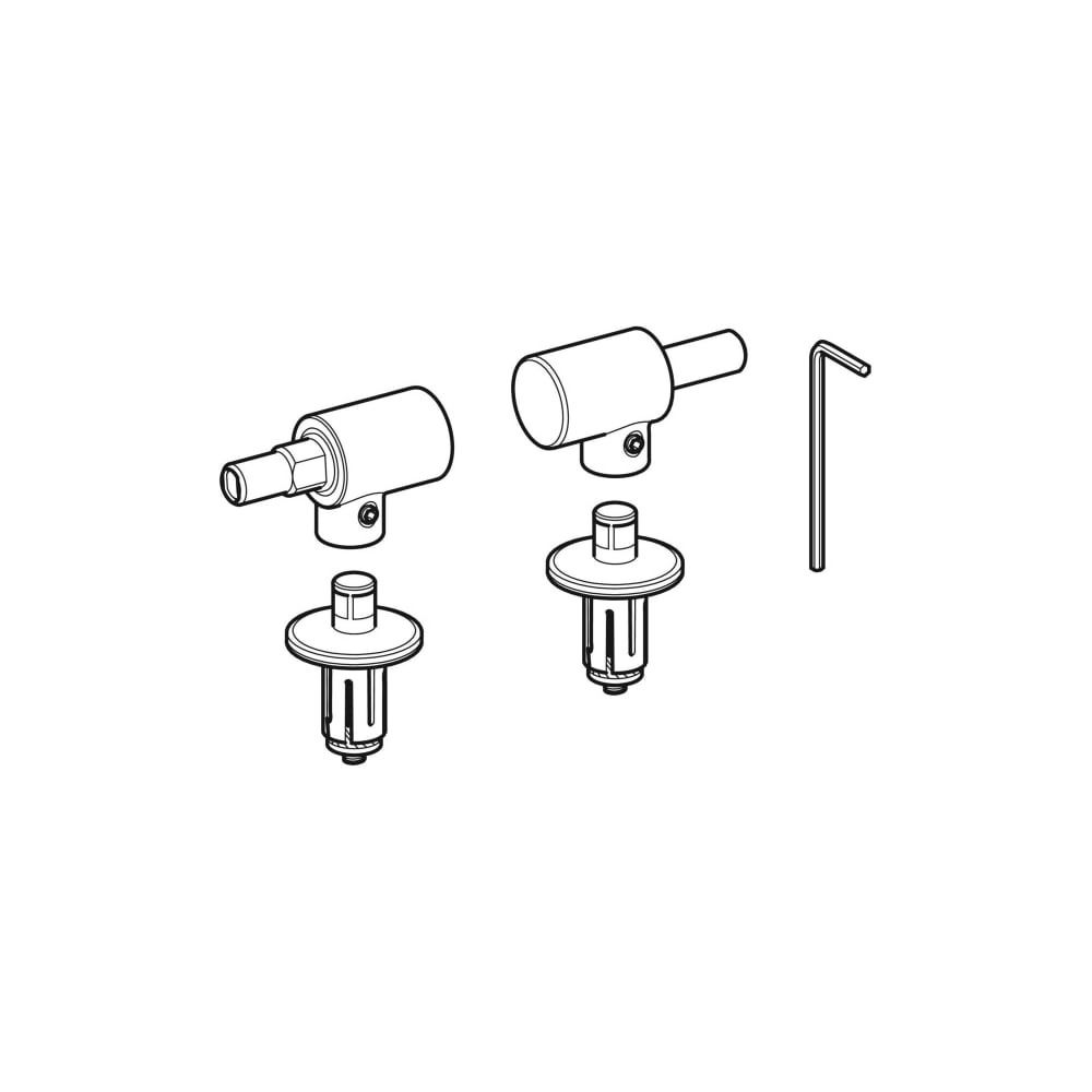 Geberit Set Scharniere für WC-Sitz Flow mit Absenkautomatik, Edelstahl, 2 Stück... GEBERIT-598058000 4022009287073 (Abb. 1)