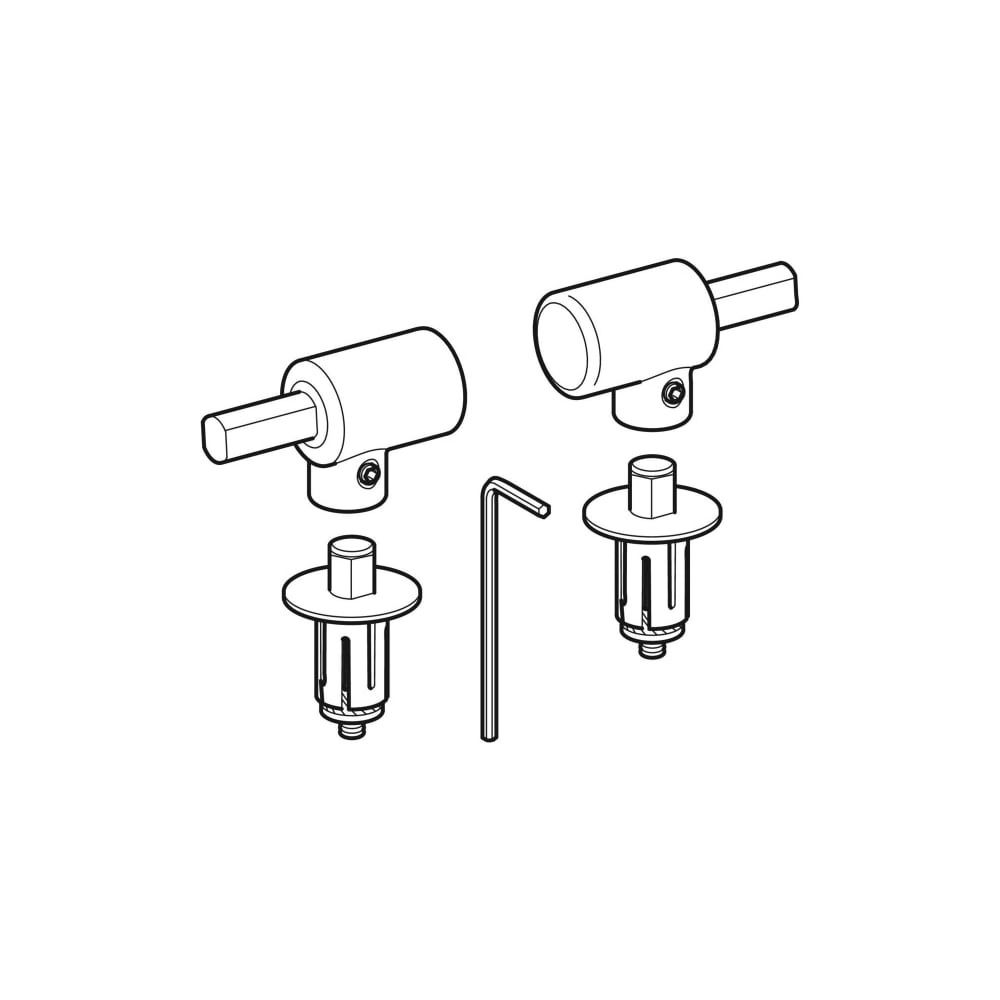 Geberit Set Scharniere für Flow WC-Sitz, Absenkautomatik... GEBERIT-598054000 4022009310511 (Abb. 1)