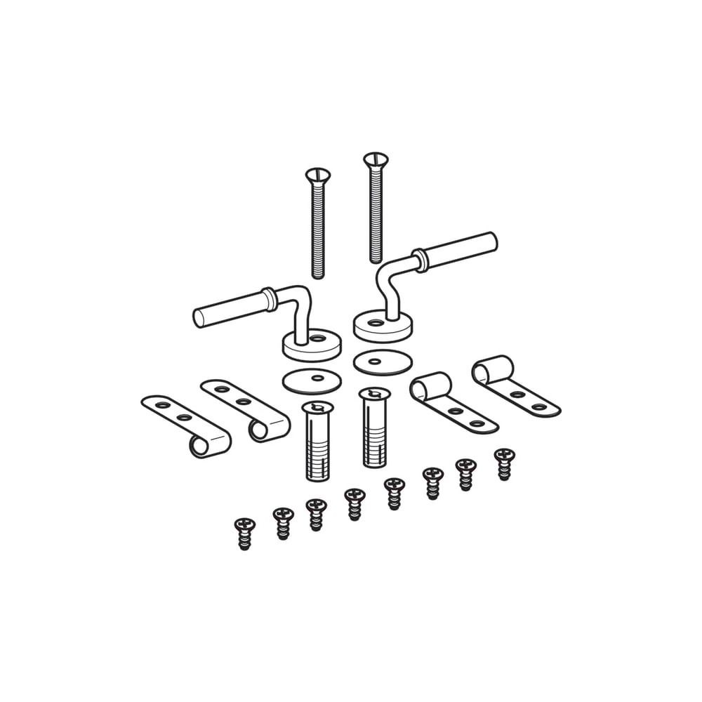 Geberit Set Scharniere für WC-Sitz Opus verchromt... GEBERIT-598090000 4022009195521 (Abb. 1)