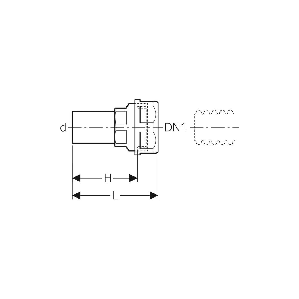 Geberit Mapress Übergang mit Klemmringverschraubung für Wellrohre, Einschubende Außendur... GEBERIT-22432 4024723224327 (Abb. 5)