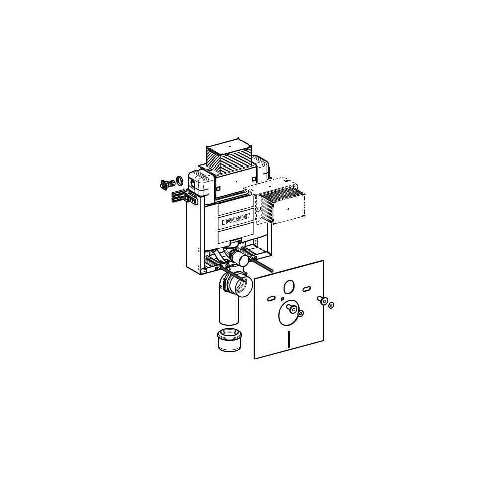 Geberit Kombifix Element für Wand-WC 82cm, mit Omega Unterputzspülkasten 12cm... GEBERIT-110000001 4025416301707 (Abb. 4)