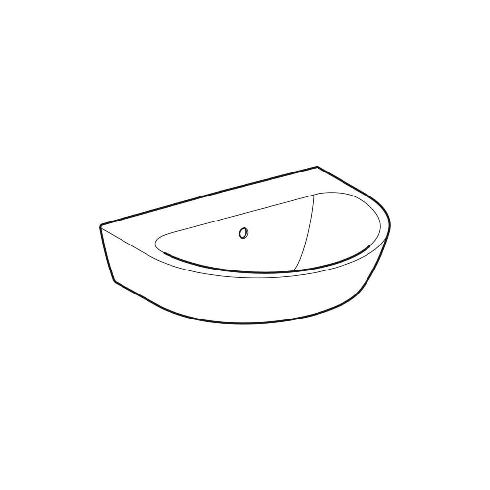 Geberit Renova Waschtisch, Breite 55cm, Tiefe 45cm, ohne Hahnloch, Überlauf sichtbar... GEBERIT-500579018 4025416221746 (Abb. 3)