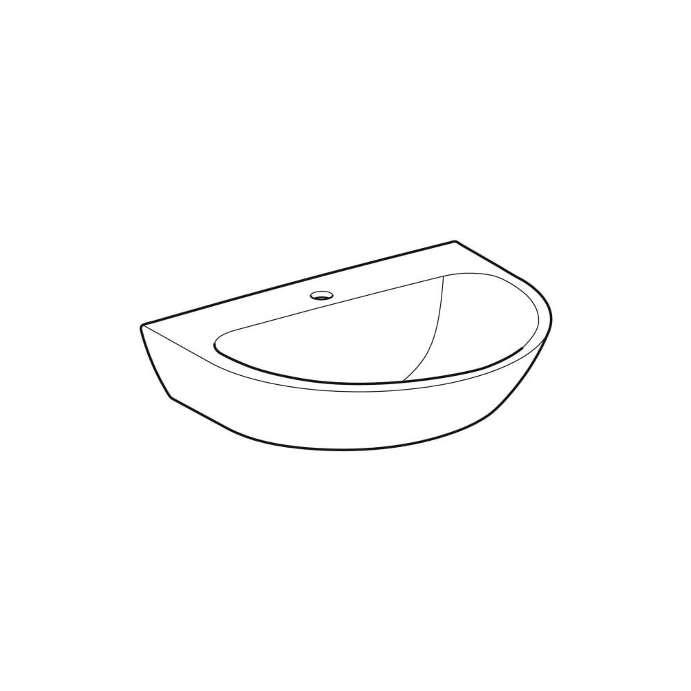 Geberit Renova Waschtisch, Breite 65cm, Tiefe 50cm, Hahnloch mittig, ohne Überlauf, ... GEBERIT-500662018 4025416144205 (Abb. 3)