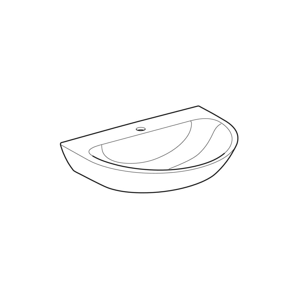 Geberit Renova Waschtisch, Breite 70cm, Tiefe 52cm, Hahnloch mittig, ohne Überlauf, ... GEBERIT-500665011 4025416144212 (Abb. 3)