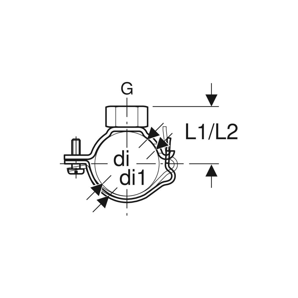 Geberit Rohrschelle mit Gewindemuffe DN 70... GEBERIT-365842001 4025410752284 (Abb. 5)