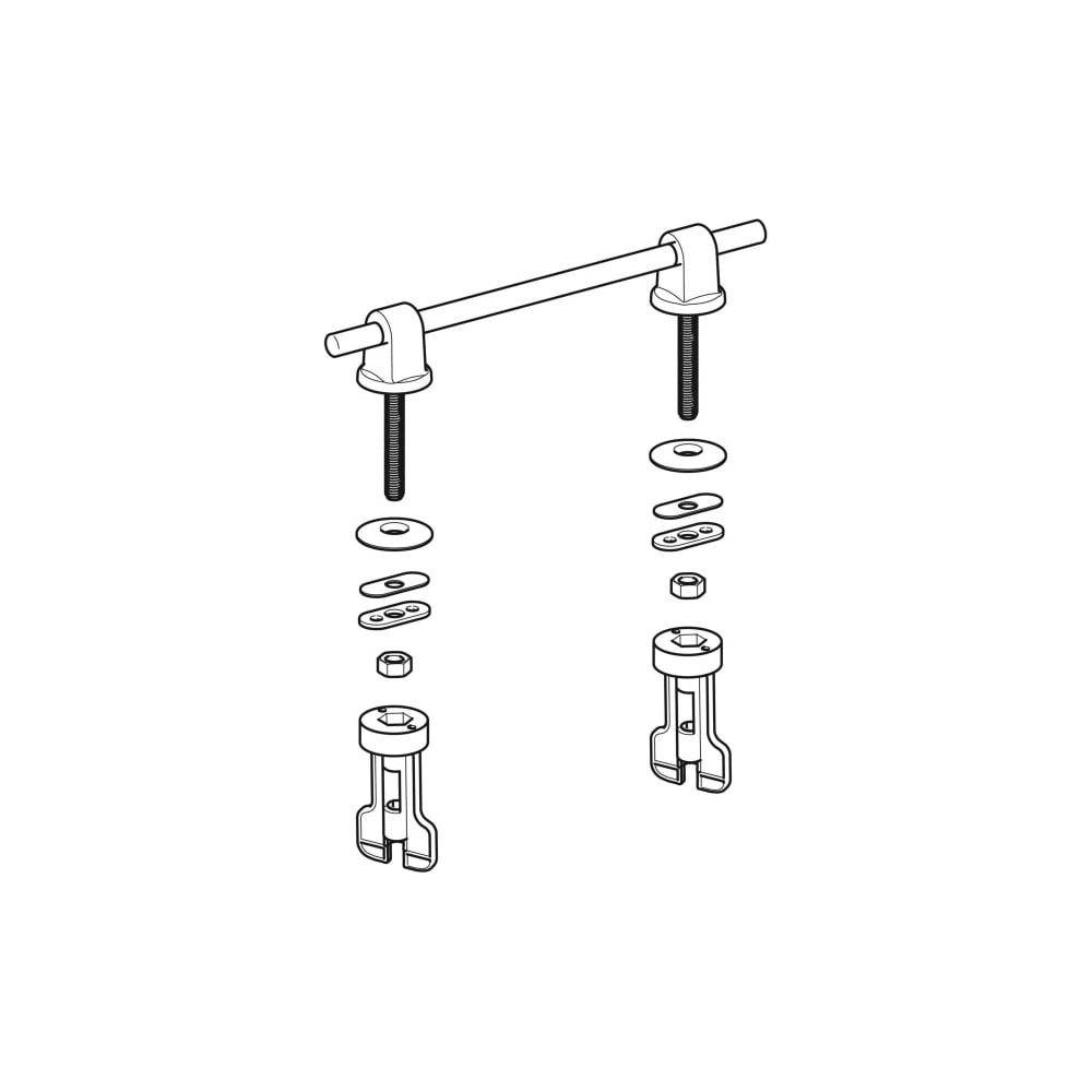 Geberit Set Scharniere mit Scharnierwelle für WC-Sitz Befestigung von unten 2 Stück... GEBERIT-243914001 4025416351962 (Abb. 3)