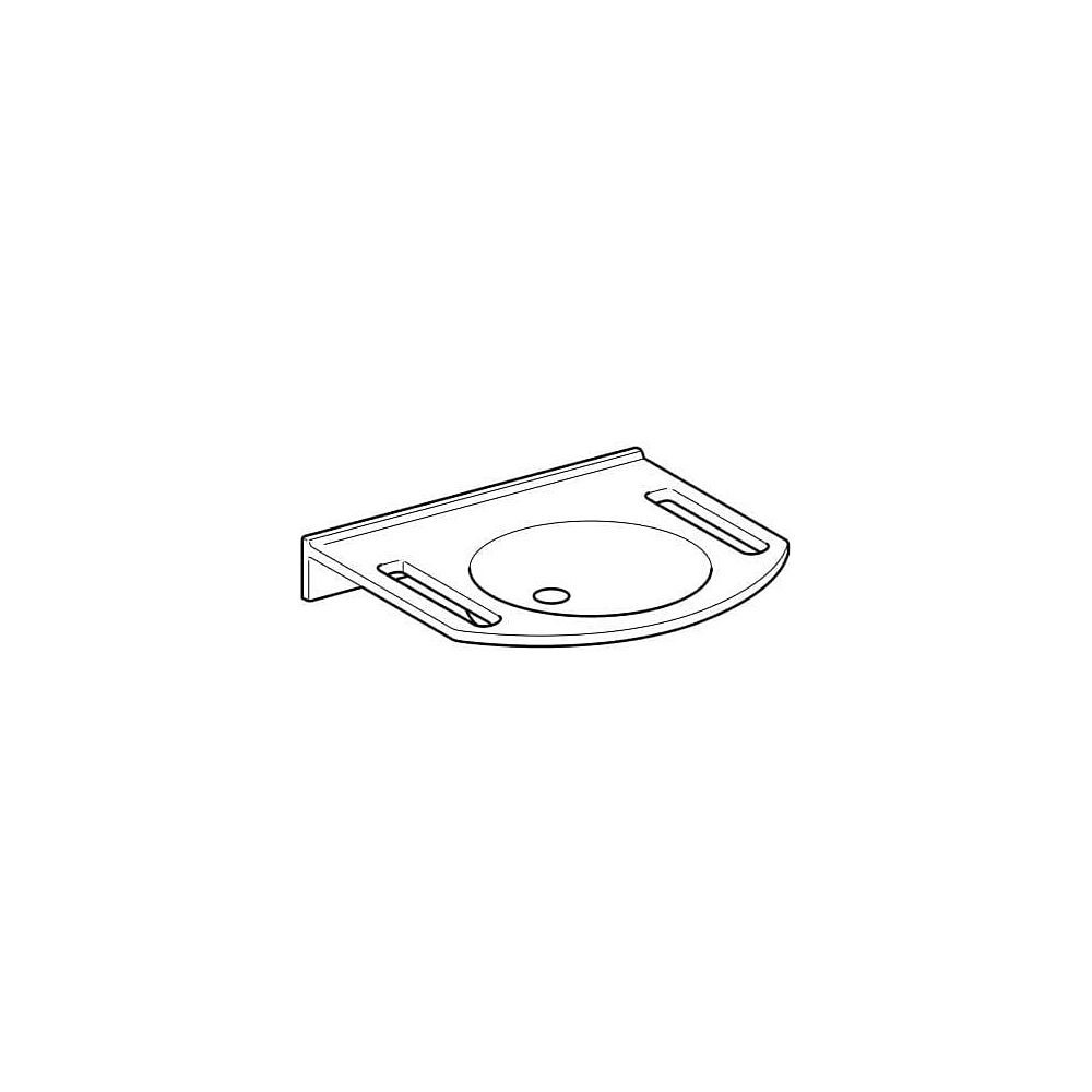 Geberit Publica Waschtisch rundes Design, Ausschnitten, barrierefrei, B 60cm T 55cm ... GEBERIT-501041001 4025410754011 (Abb. 4)