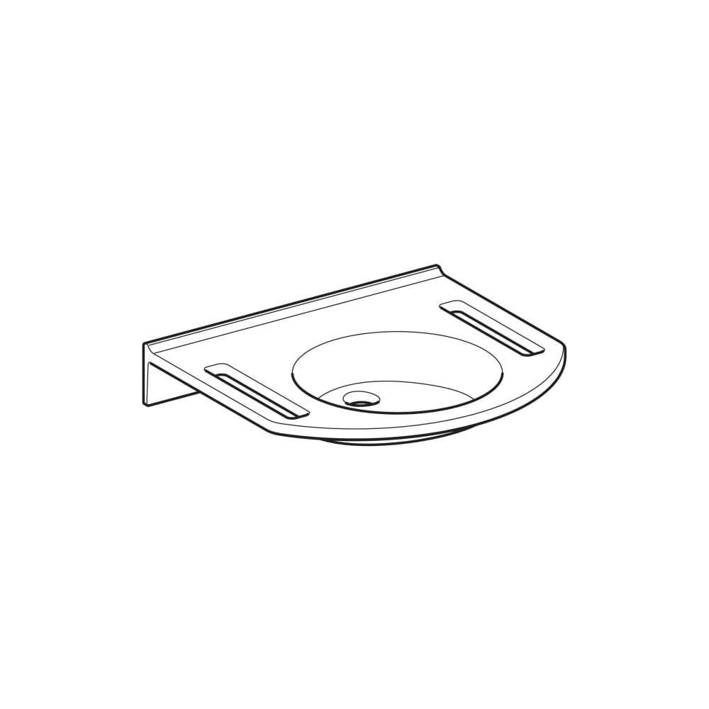 Geberit Publica Waschtisch rundes Design, Ausschnitten, barrierefrei, B 60cm T 55cm ... GEBERIT-501041001 4025410754011 (Abb. 8)