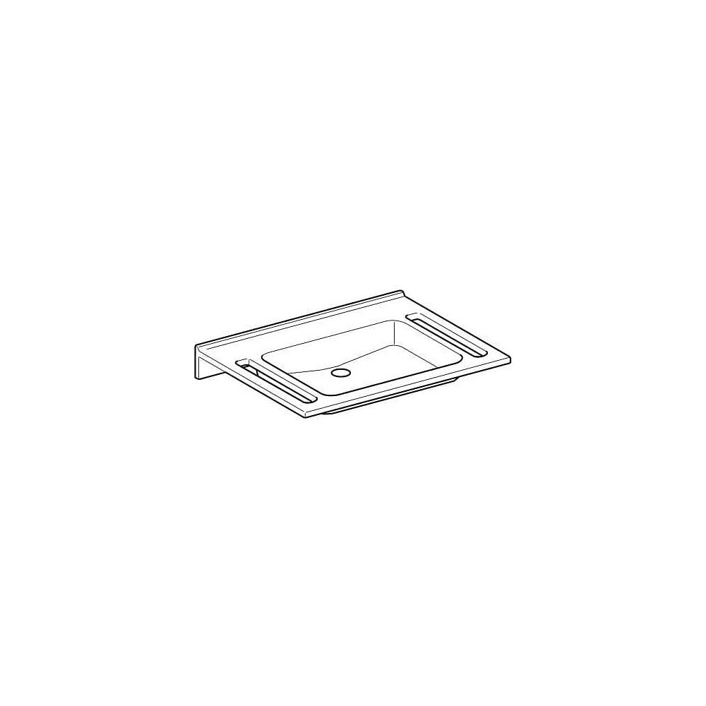 Geberit Publica Waschtisch eckiges Design, Ausschnitten, barrierefrei, B 70cm T 55cm... GEBERIT-501043111 4025410753588 (Abb. 4)