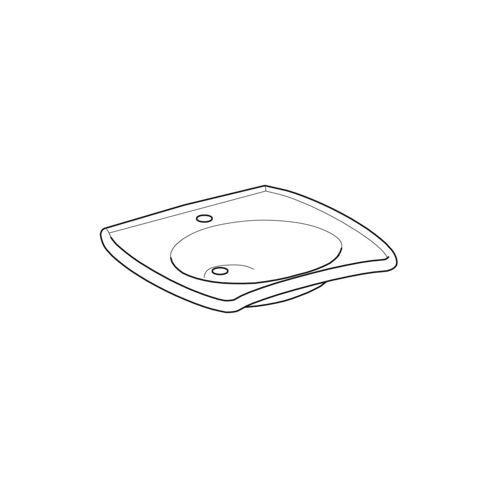 Geberit Vitalis Waschtisch barrierefrei, Breite 65cm, Tiefe 60cm, Hahnloch mittig, o... GEBERIT-501540011 4025410757265 (Abb. 3)