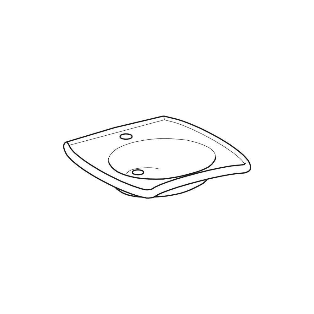 Geberit Vitalis Waschtisch barrierefrei, Breite 55cm, Tiefe 55cm, Hahnloch mittig, o... GEBERIT-501541011 4025410756787 (Abb. 3)