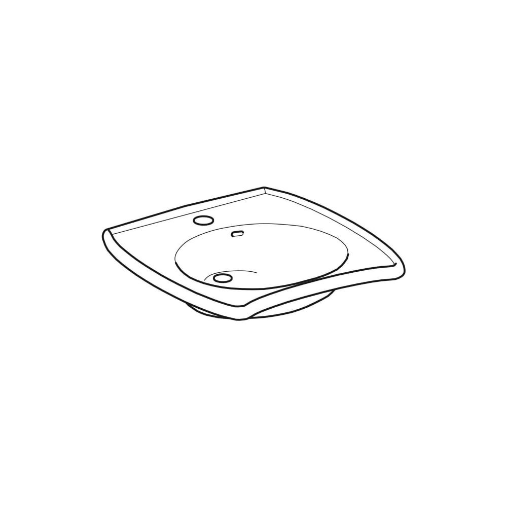 Geberit Vitalis Waschtisch barrierefrei, Breite 55cm, Tiefe 55cm, Hahnloch mittig, Ü... GEBERIT-501542011 4025410756985 (Abb. 3)