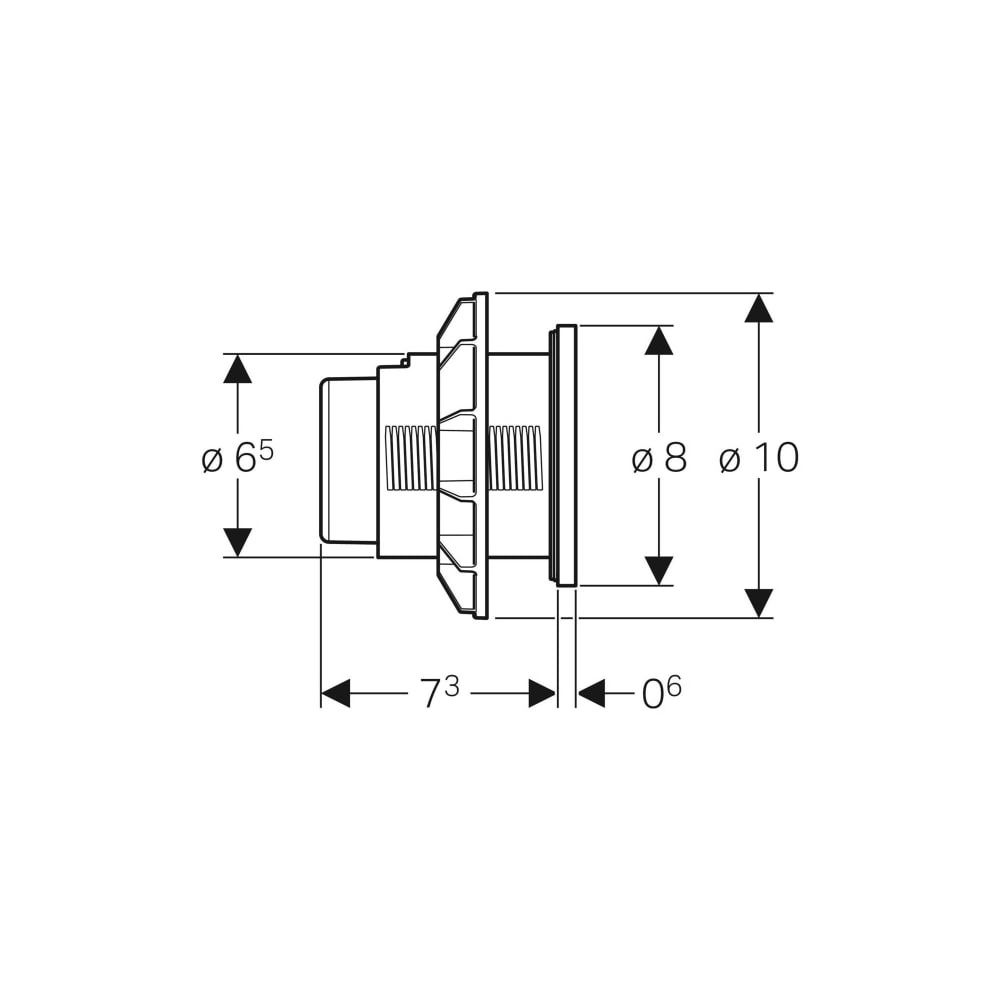Geberit Typ 01 Fernbetätigung pneumatisch, 2-Mengen-Spülung, Möbeldrücker, Mattverch... GEBERIT-116050461 4025416334668 (Abb. 7)