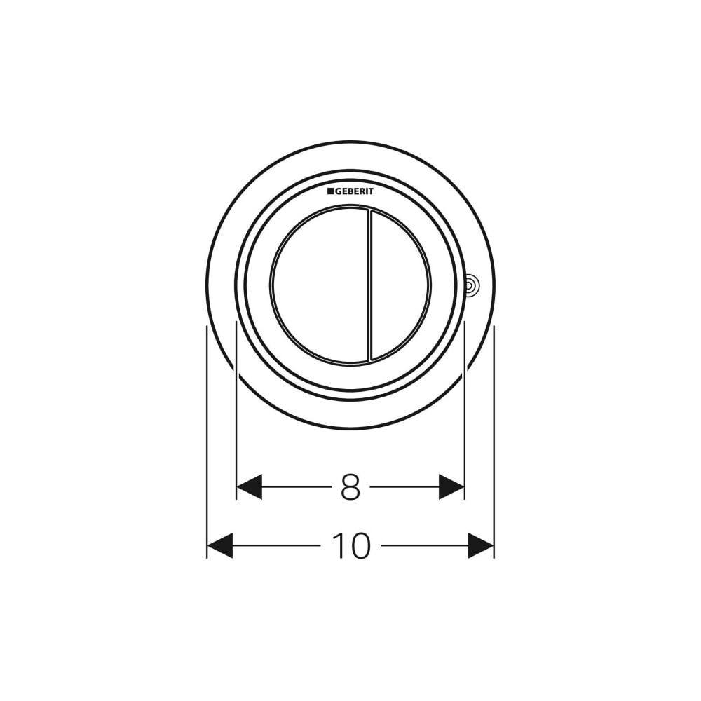 Geberit Typ 10 Fernbetätigung pneumatisch, 2-Mengen-Spülung, Möbeldrücker Mattverchr... GEBERIT-116057KN1 4025416322467 (Abb. 6)
