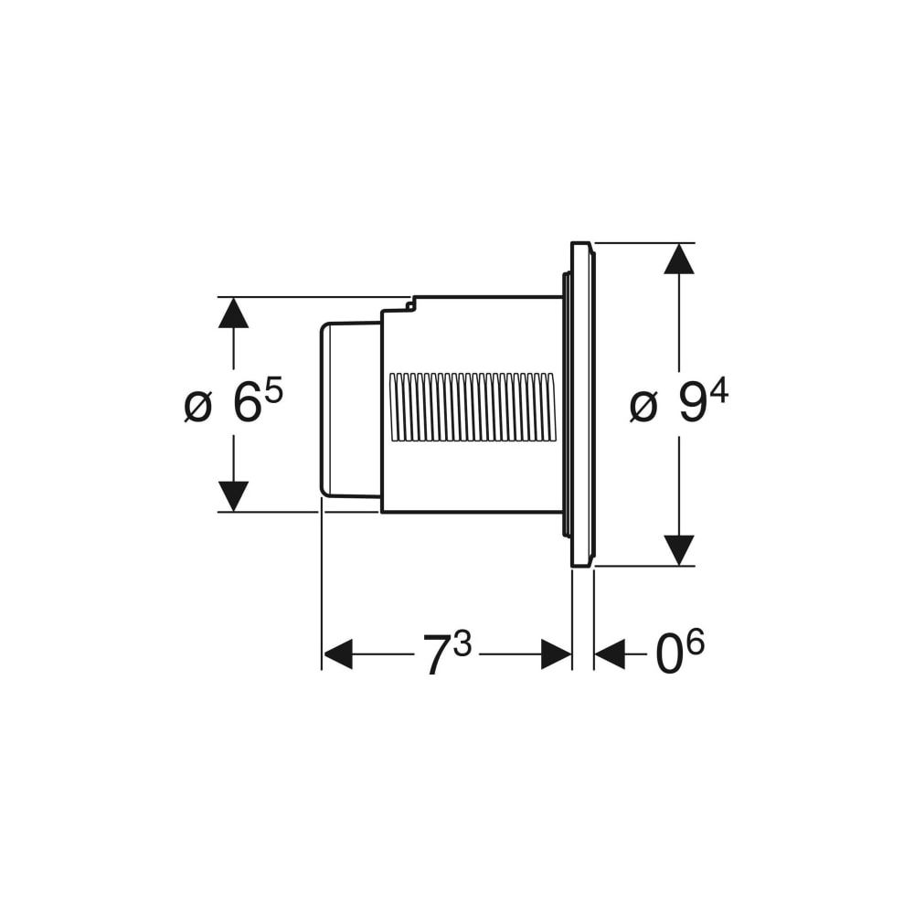 Geberit Typ 10 Fernbetätigung pneumatisch, 2-Mengen-Spülung, Unterputz-Drücker Mattv... GEBERIT-116055KN1 4025416322962 (Abb. 8)