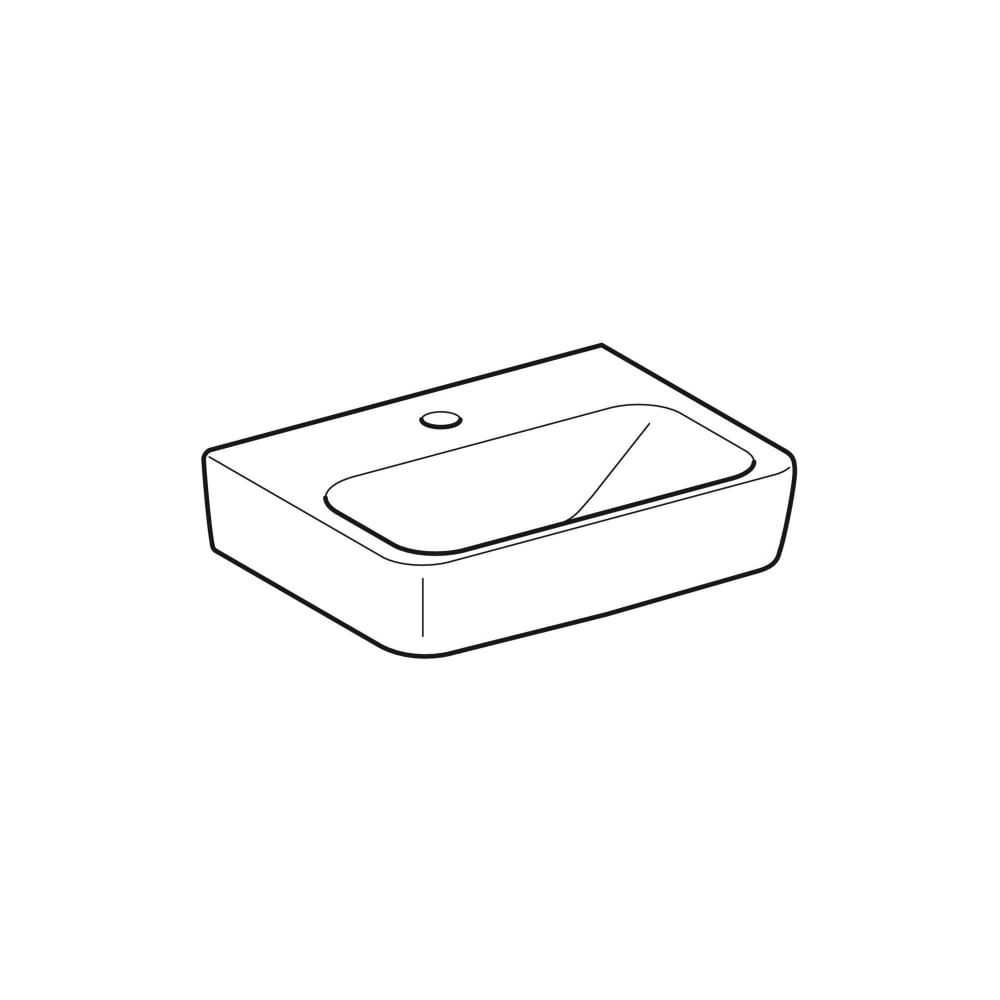 Geberit Renova Plan Handwaschbecken, 45x17x34cm, Hahnloch mittig, ohne Überlauf, Wei... GEBERIT-501625001 4025410857972 (Abb. 3)