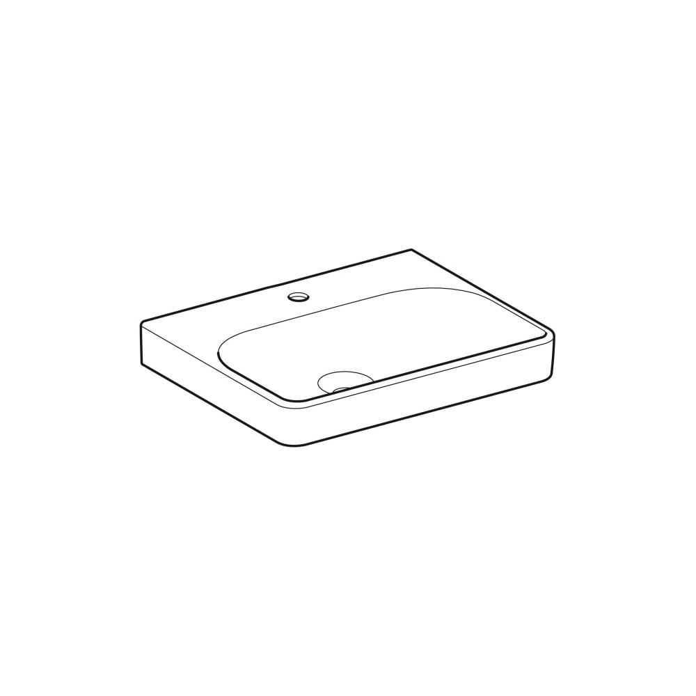 Geberit Smyle Square Waschtisch, Breite 60cm, Tiefe 48cm, Hahnloch mittig, ohne Über... GEBERIT-501732001 4025410870568 (Abb. 3)