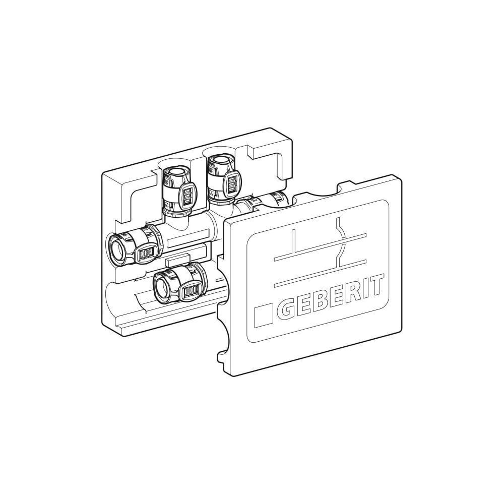 Geberit FlowFit Kreuzungs-T-Stück mit Dämmbox bleifreie Siliziumbronze, d 25mm, d1 2... GEBERIT-619322001 4025416600558 (Abb. 3)