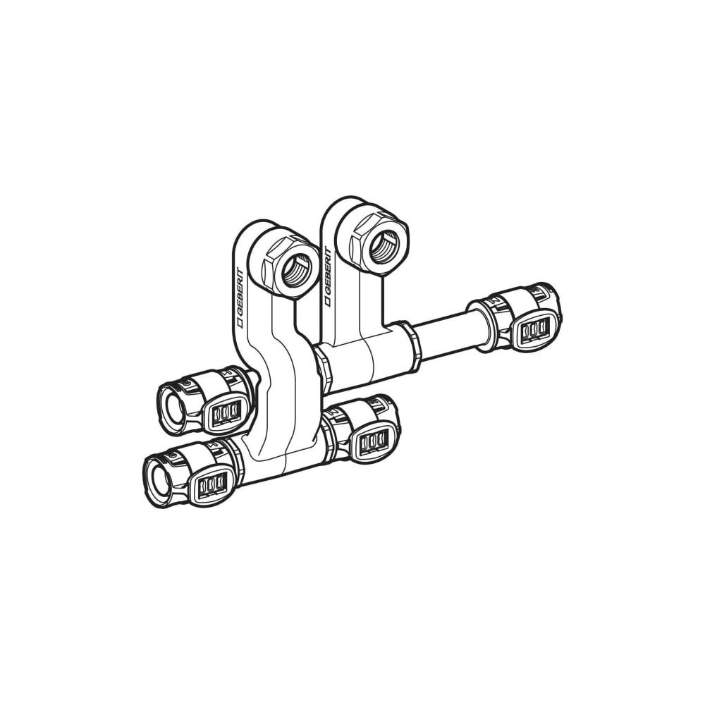 Geberit FlowFit Set Anschluss-T-Stücke für Vor-/Rücklauf, mit Anschlussverschraubung... GEBERIT-619440222 4025410076625 (Abb. 3)