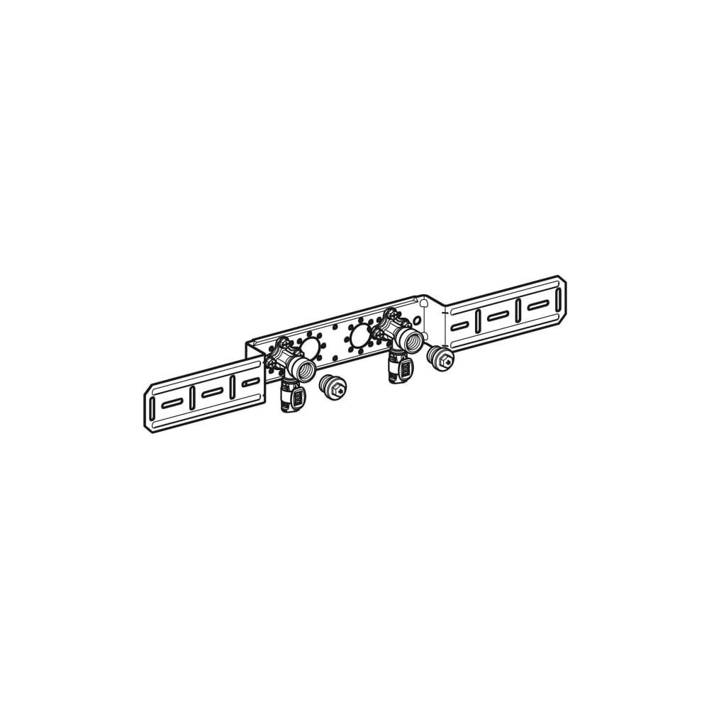 Geberit FlowFit Anschlusswinkel 90 Grad vormontiert, zweifach, abgesetzt, d 20mm, Rp... GEBERIT-619661001 4025416602606 (Abb. 3)