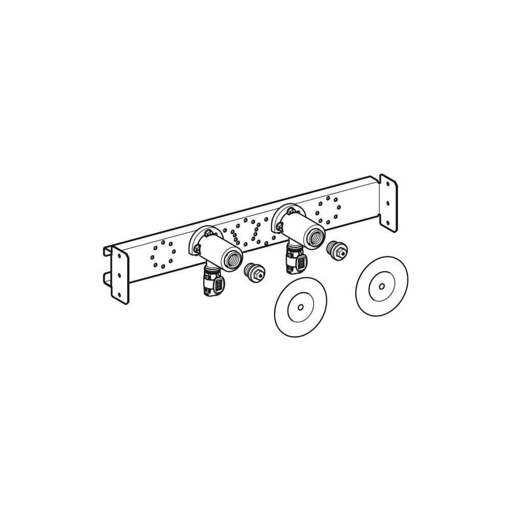 Geberit FlowFit Anschlusswinkel 90 Grad vormontiert, zweifach, gerade, d 20mm, Rp 1/... GEBERIT-619671001 4025416602613 (Abb. 3)
