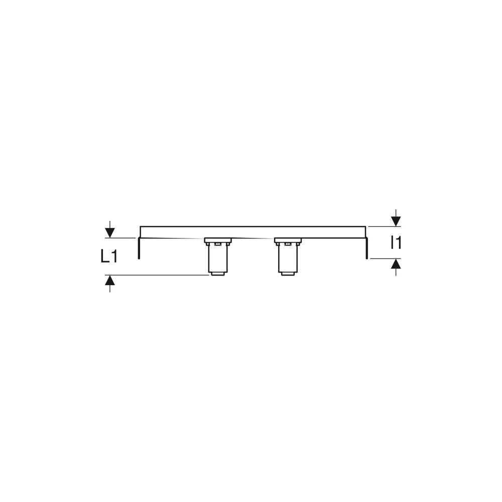 Geberit FlowFit Anschlusswinkel 90 Grad vormontiert, zweifach, gerade, d 20mm, Rp 1/... GEBERIT-619671001 4025416602613 (Abb. 7)