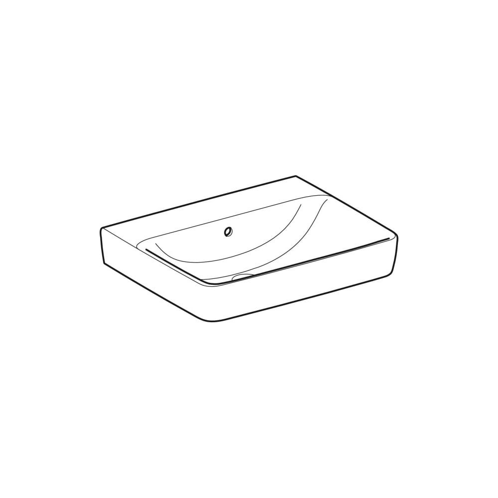 Geberit Renova Plan Waschtisch, Breite 60cm, Tiefe 48cm, ohne Hahnloch, Überlauf sic... GEBERIT-501638001 4025410858429 (Abb. 3)