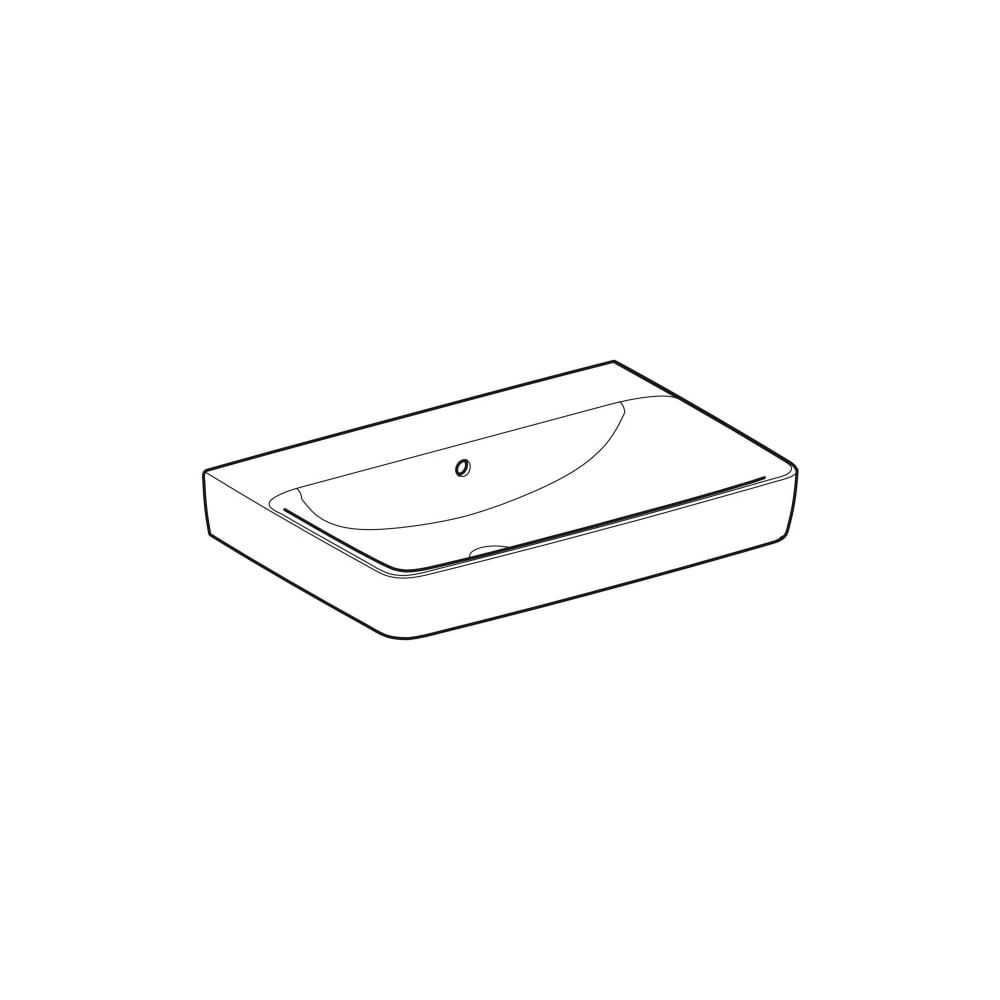 Geberit Renova Plan Waschtisch, Breite 70cm, Tiefe 48cm, ohne Hahnloch, Überlauf sic... GEBERIT-501646001 4025410858726 (Abb. 3)