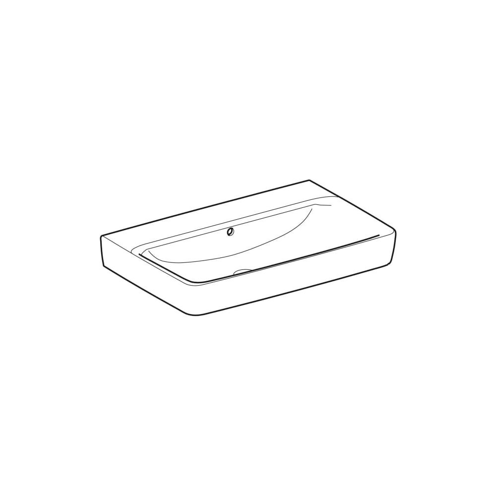 Geberit Renova Plan Waschtisch, Breite 75cm, Tiefe 48cm, ohne Hahnloch, Überlauf sic... GEBERIT-501692001 4025410868077 (Abb. 3)