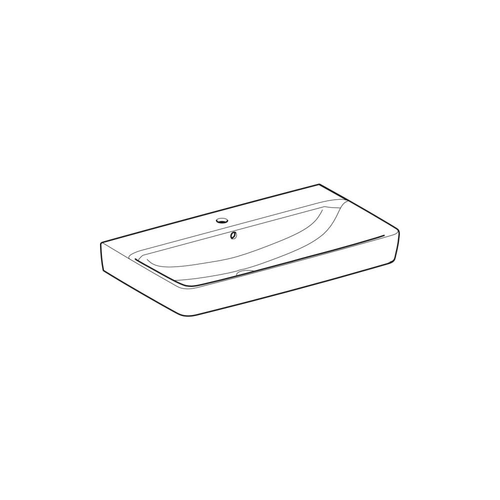 Geberit Renova Plan Waschtisch, Breite 85cm, Tiefe 48cm, Hahnloch mittig, Überlauf s... GEBERIT-501698008 4025410868343 (Abb. 3)