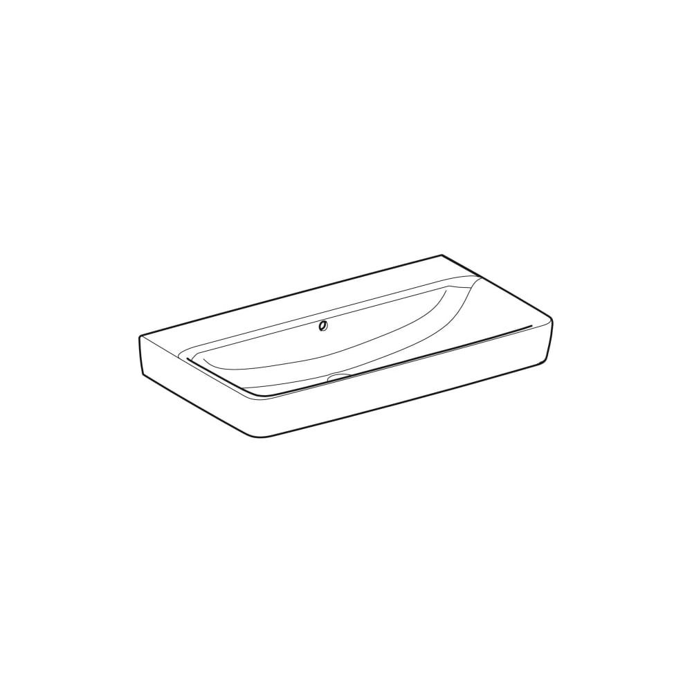 Geberit Renova Plan Waschtisch, Breite 85cm, Tiefe 48cm, ohne Hahnloch, Überlauf sic... GEBERIT-501700001 4025410868220 (Abb. 2)