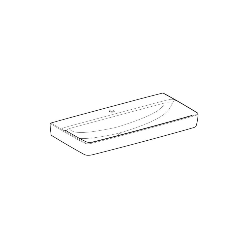 Geberit Renova Plan Waschtisch, Breite 100cm, Tiefe 48cm, Hahnloch mittig, ohne Über... GEBERIT-501707001 4025410867902 (Abb. 3)