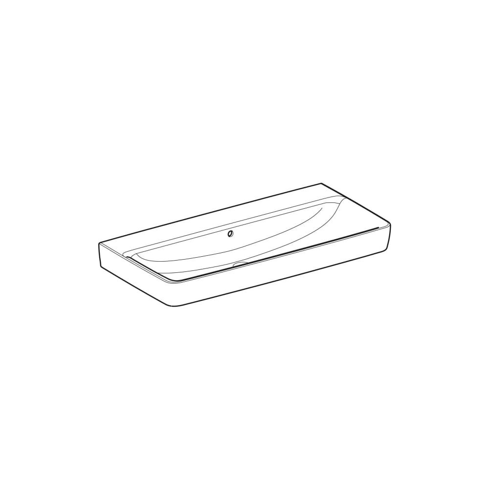 Geberit Renova Plan Waschtisch, Breite 100cm, Tiefe 48cm, ohne Hahnloch, Überlauf si... GEBERIT-501708008 4025410868534 (Abb. 3)