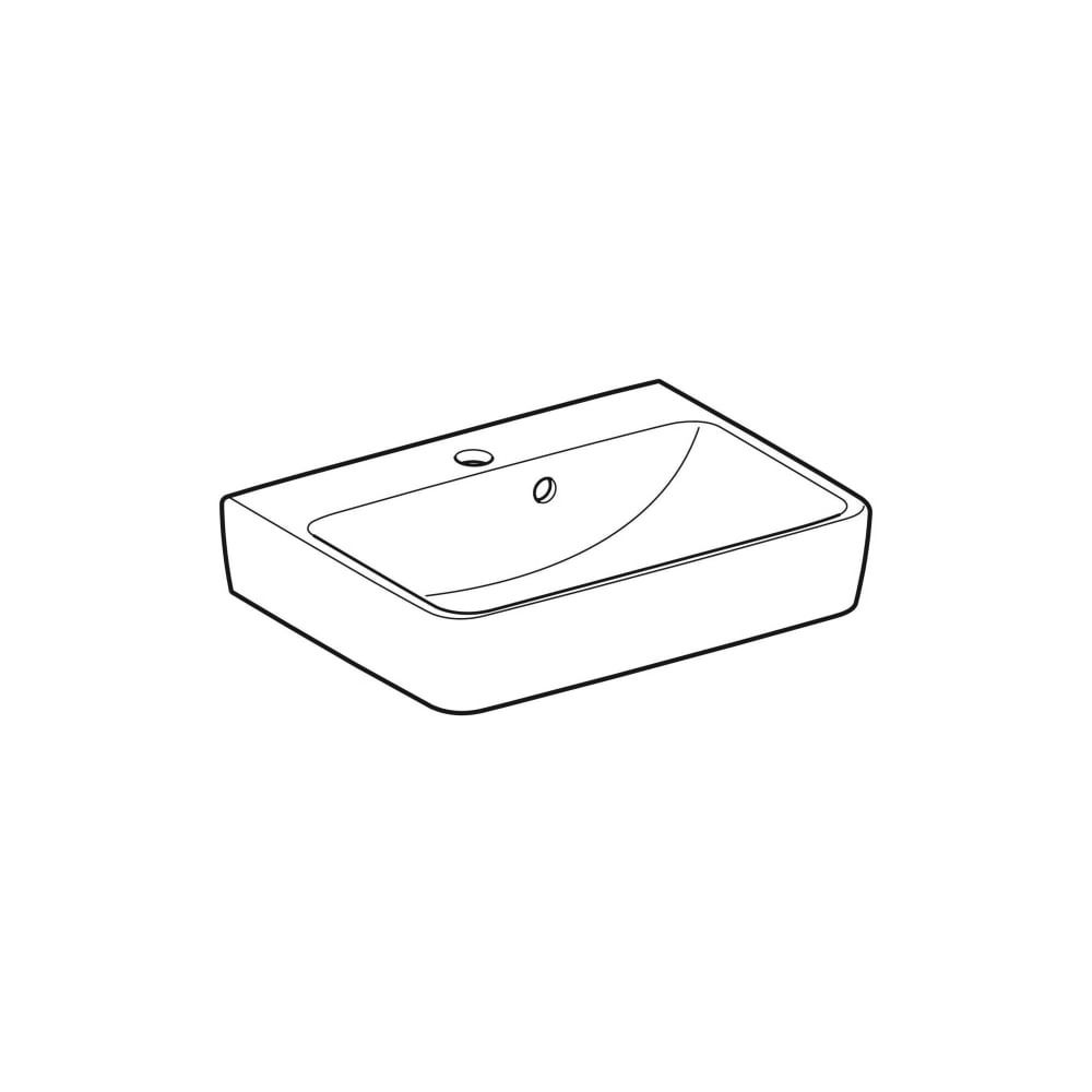 Geberit Renova Plan Handwaschbecken mit asymmetrischem Überlauf, 50x16,5x38cm, Hahnl... GEBERIT-501628001 4025410858313 (Abb. 3)