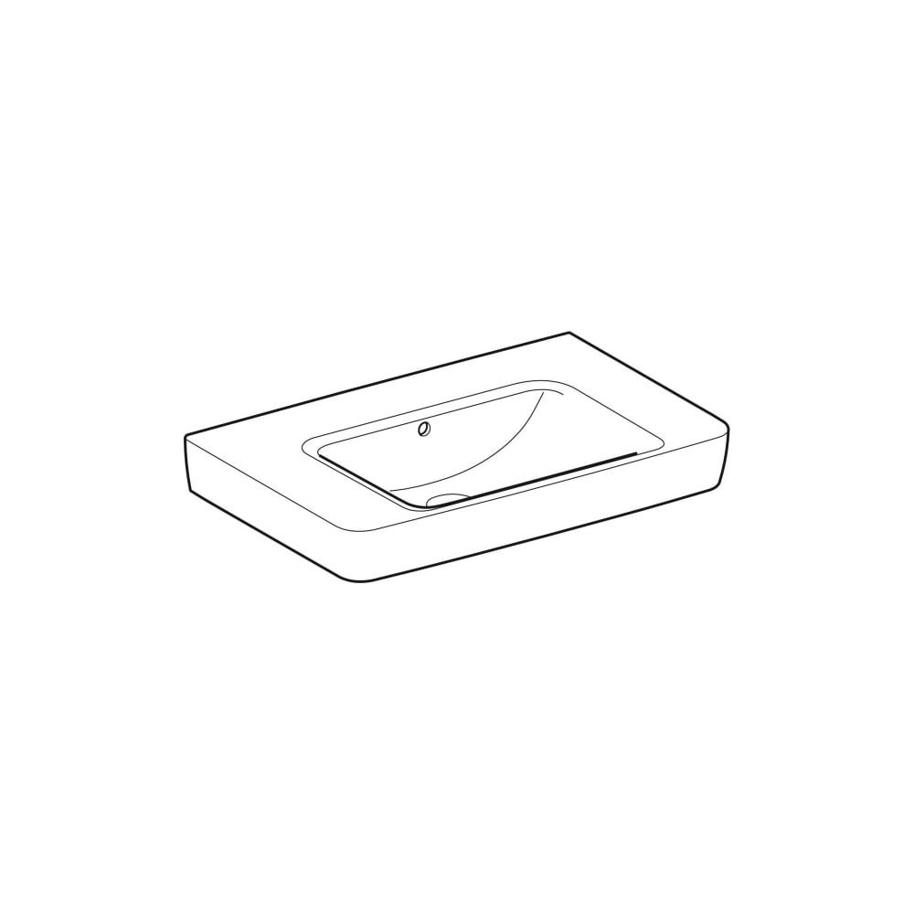 Geberit Renova Plan Waschtisch, Ablagefläche beidseitig, Breite 75cm, Tiefe 48cm, oh... GEBERIT-501696001 4025410871367 (Abb. 3)