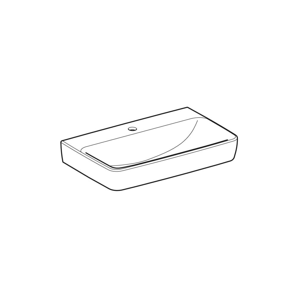 Geberit Renova Compact Waschtisch, Breite 65cm, Tiefe 40cm, Hahnloch mittig, ohne Üb... GEBERIT-501715001 4025410868732 (Abb. 3)
