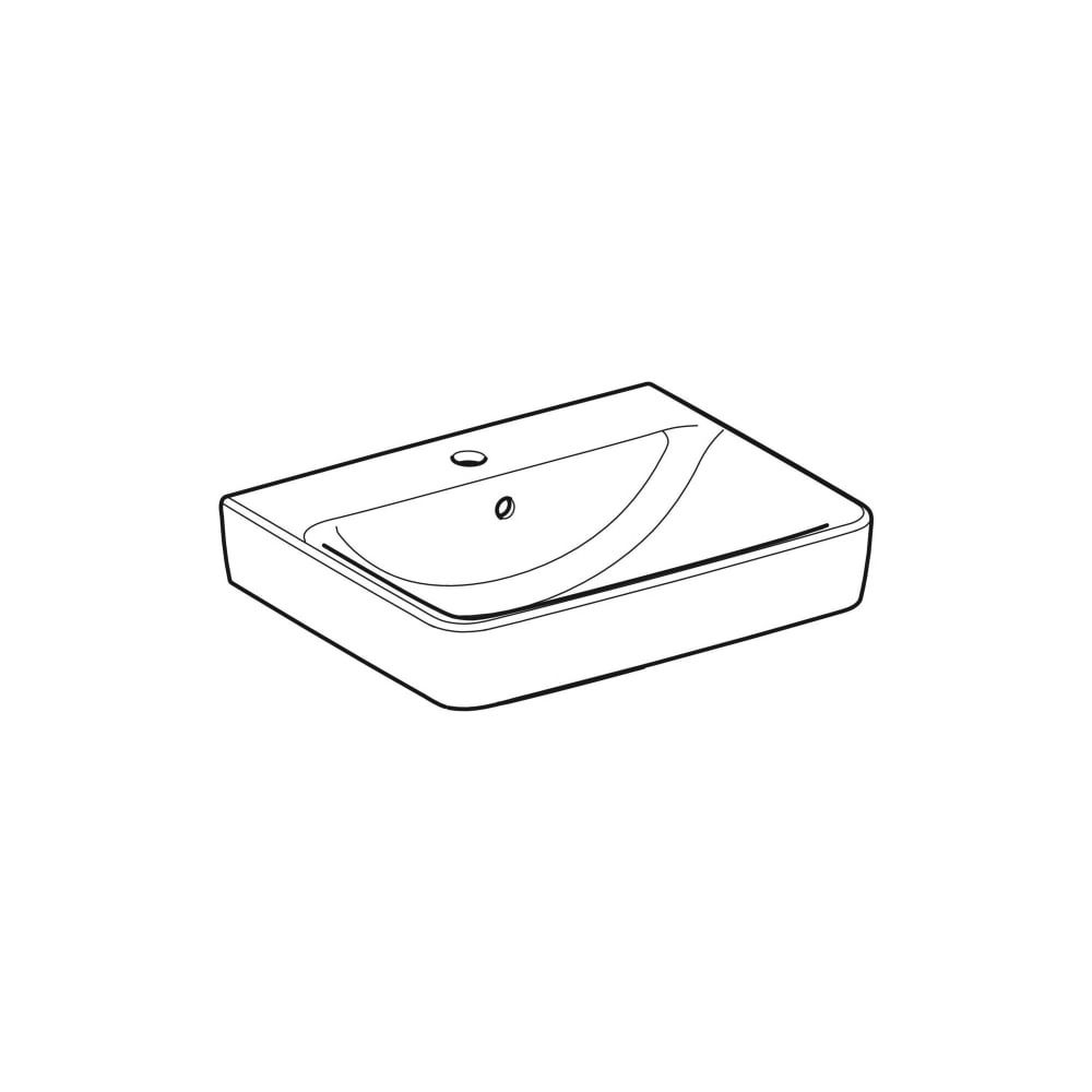 Geberit Renova Plan Waschtisch, Breite 55cm, Tiefe 44cm, Hahnloch mittig, Überlauf s... GEBERIT-501632001 4025410858368 (Abb. 3)