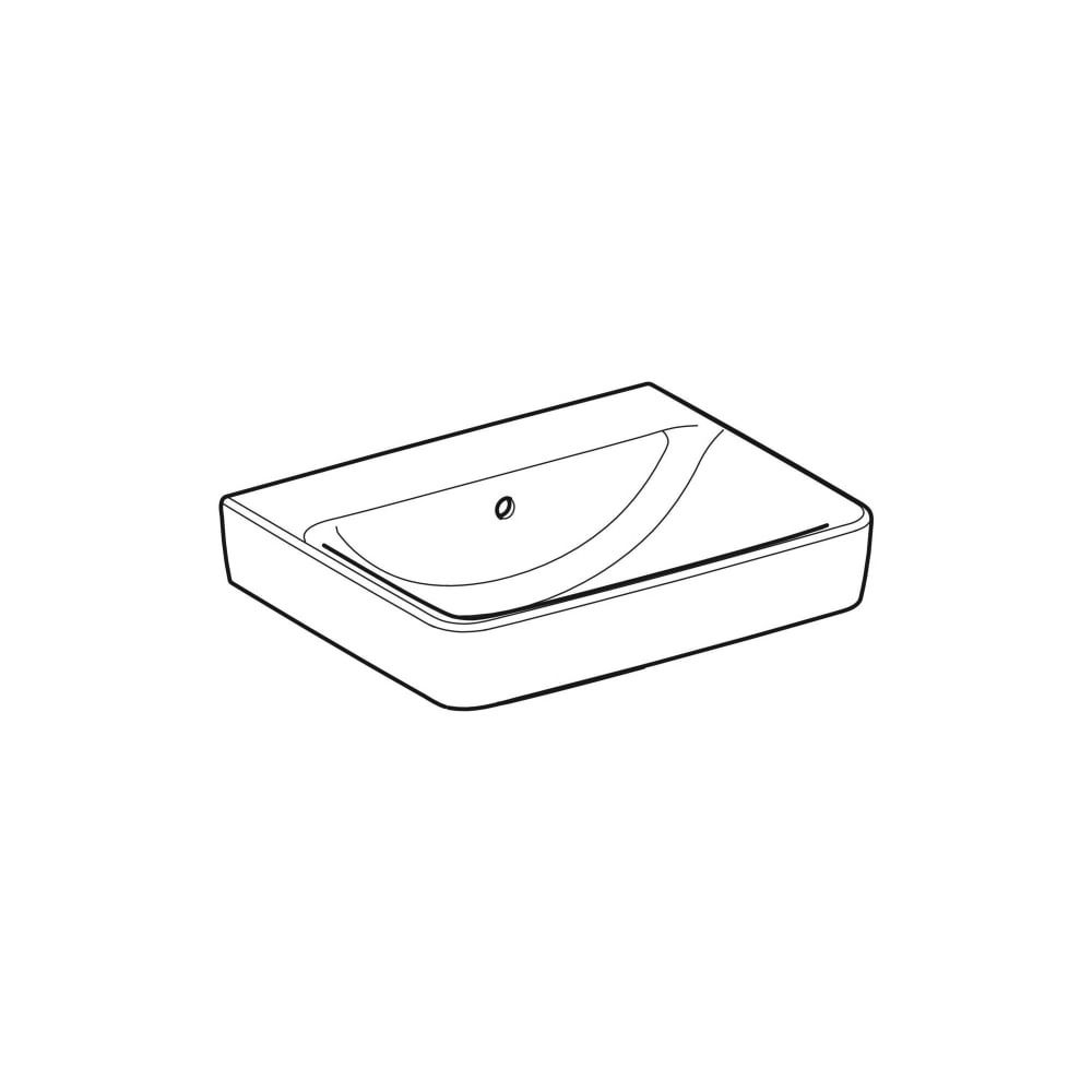 Geberit Renova Plan Waschtisch, Breite 55cm, Tiefe 44cm, ohne Hahnloch, Überlauf sic... GEBERIT-501634008 4025410858276 (Abb. 3)