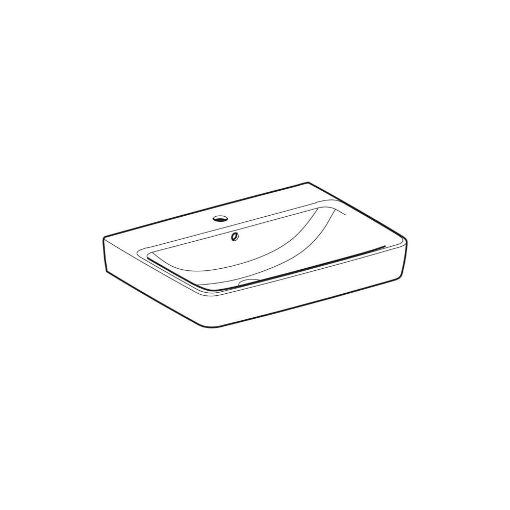 Geberit Renova Plan Waschtisch, Breite 65cm, Tiefe 48cm, Hahnloch mittig, Überlauf s... GEBERIT-501640001 4025410858542 (Abb. 3)