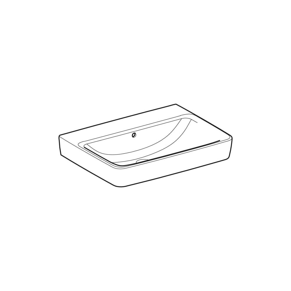 Geberit Renova Plan Waschtisch, Breite 65cm, Tiefe 48cm, ohne Hahnloch, Überlauf sic... GEBERIT-501642001 4025410858450 (Abb. 3)