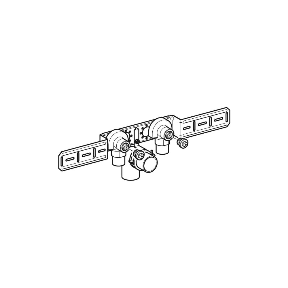 Geberit FlowFit Anschlusswinkel 90 Grad vormontiert, zweifach, abgesetzt, Ablaufrohr... GEBERIT-619681001 4025416602637 (Abb. 3)